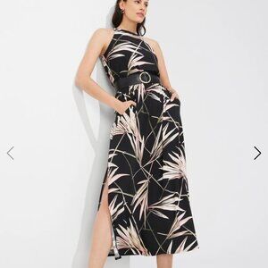 New WITHOUT Tags WHBM Halter Maxi Dress S Small Palm Print